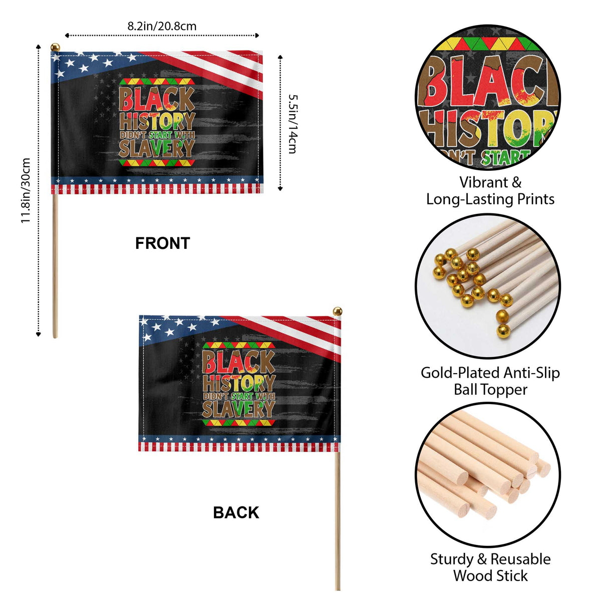 Black History Month Patriotic Handheld Flag Black History Month Didn't Start With Slavery