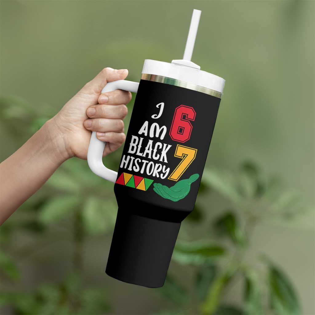 Funny Six Seven African American Tumbler With Handle Black History Month