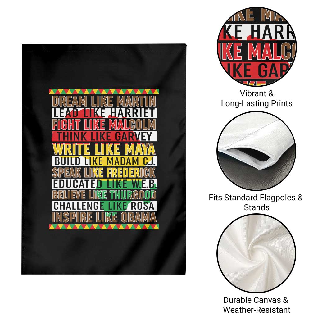 Black History Month Garden Flag Dream Like Martin Lead Like Harriet