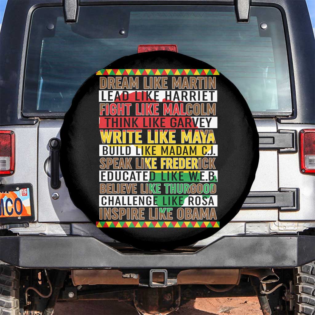 Black History Month Spare Tire Cover Dream Like Martin Lead Like Harriet