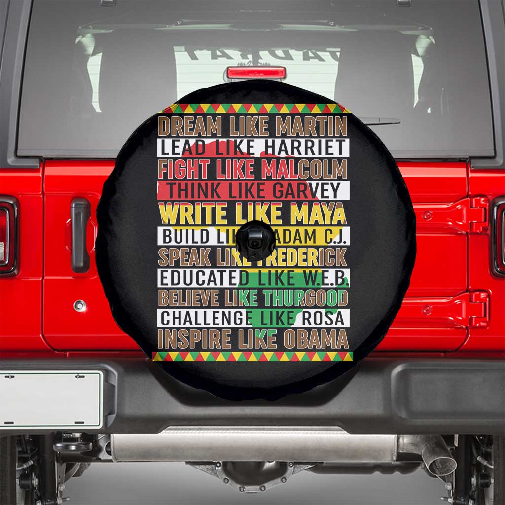 Black History Month Spare Tire Cover Dream Like Martin Lead Like Harriet