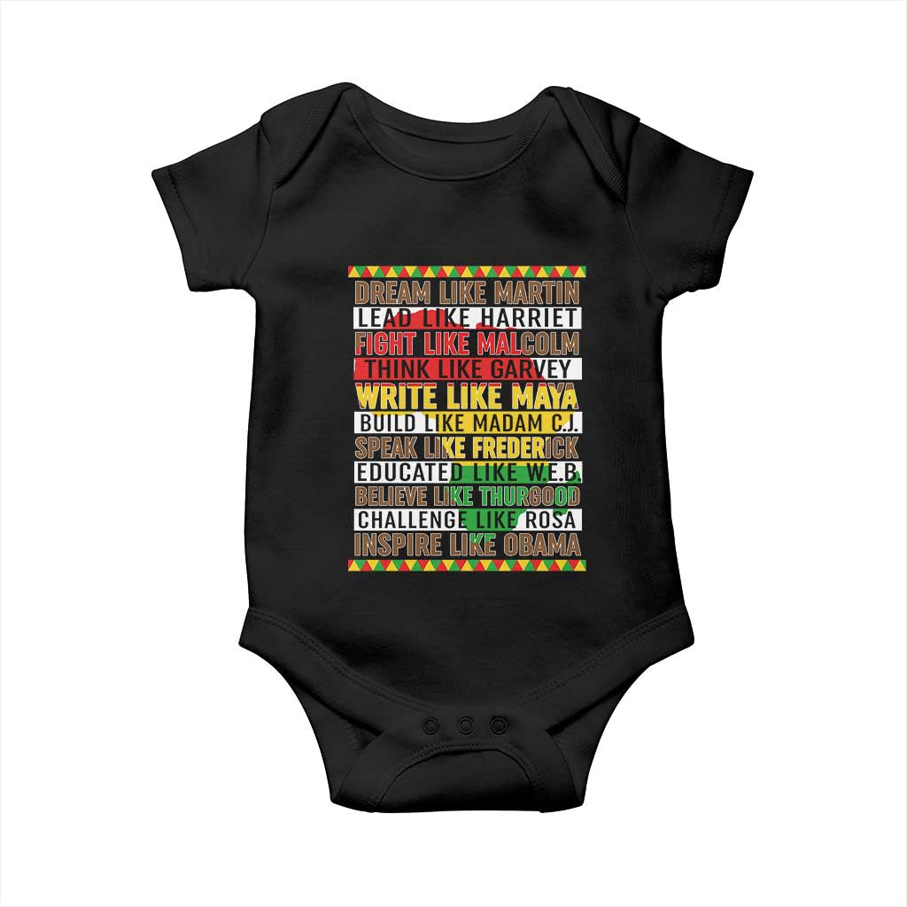 Black History Month Baby Onesie Dream Like Martin Lead Like Harriet