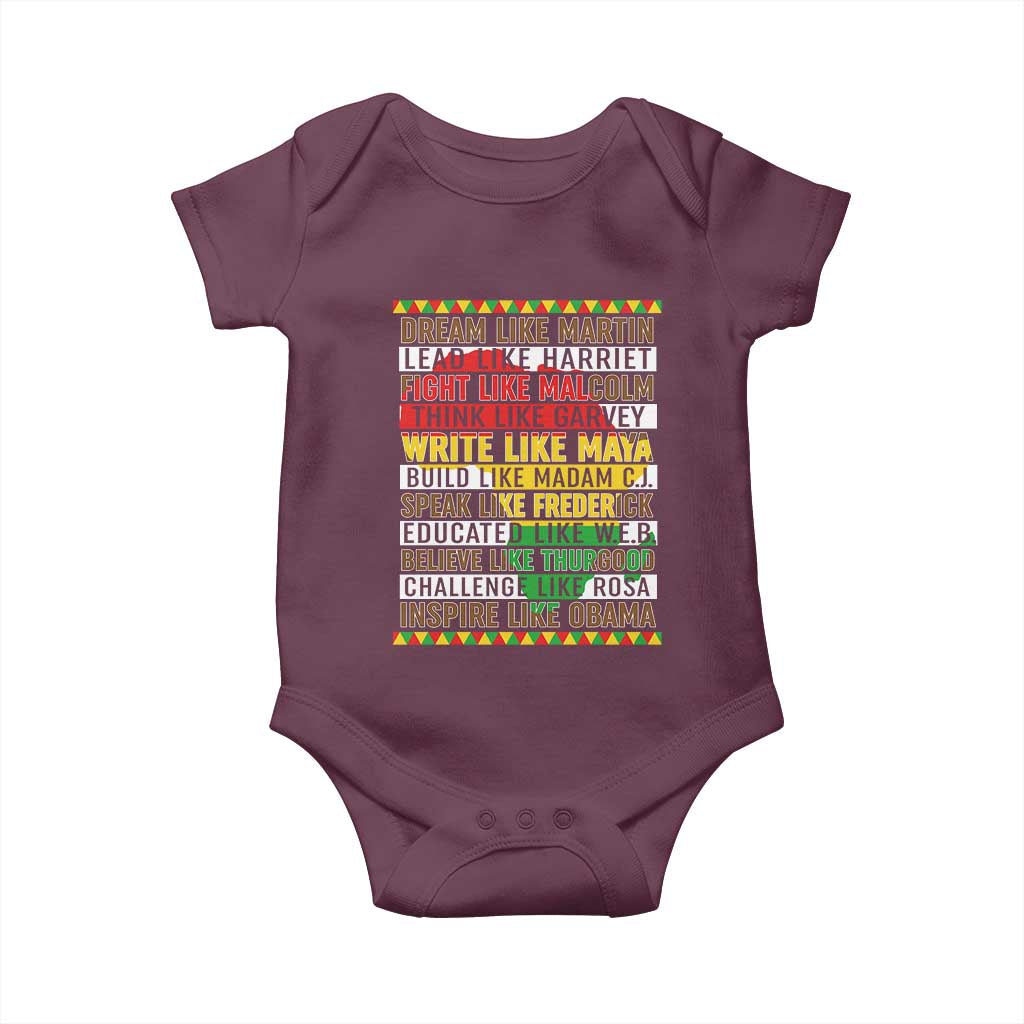 Black History Month Baby Onesie Dream Like Martin Lead Like Harriet