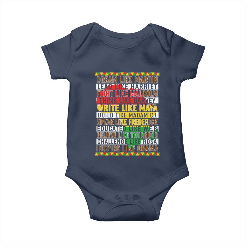 Black History Month Baby Onesie Dream Like Martin Lead Like Harriet