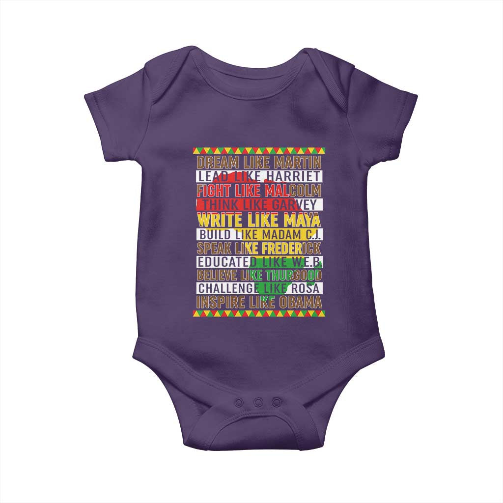 Black History Month Baby Onesie Dream Like Martin Lead Like Harriet
