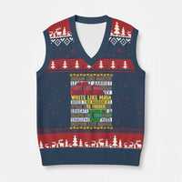 Black History Month V-Neck Knit Sweater Vest Dream Like Martin Lead Like Harriet
