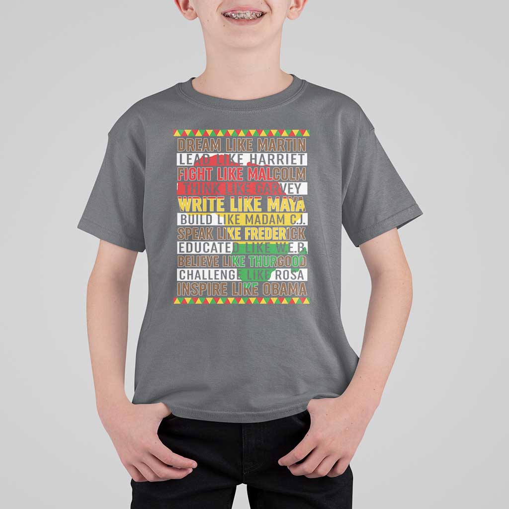 Black History Month T Shirt For Kid Dream Like Martin Lead Like Harriet