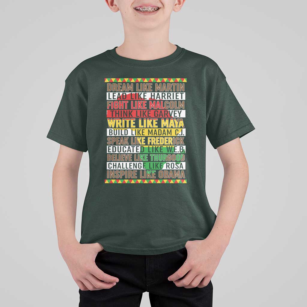 Black History Month T Shirt For Kid Dream Like Martin Lead Like Harriet