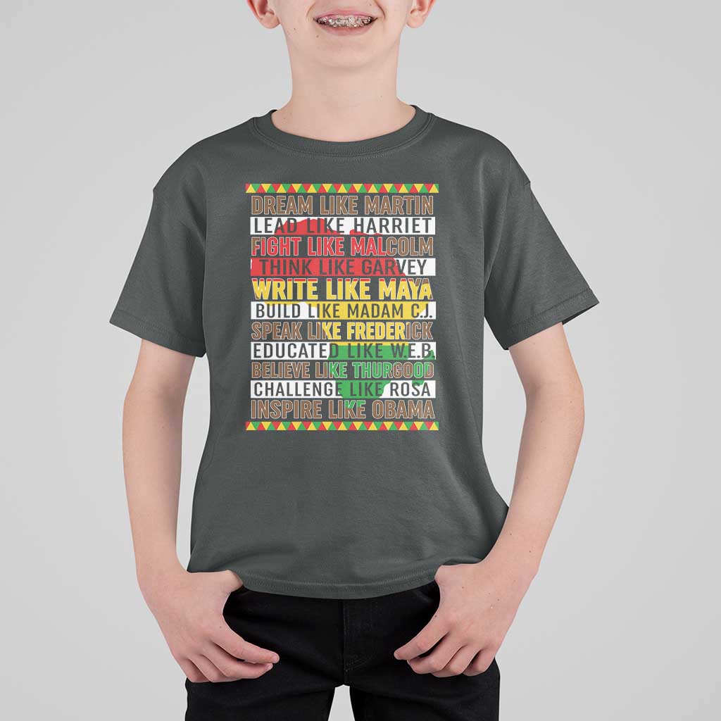 Black History Month T Shirt For Kid Dream Like Martin Lead Like Harriet