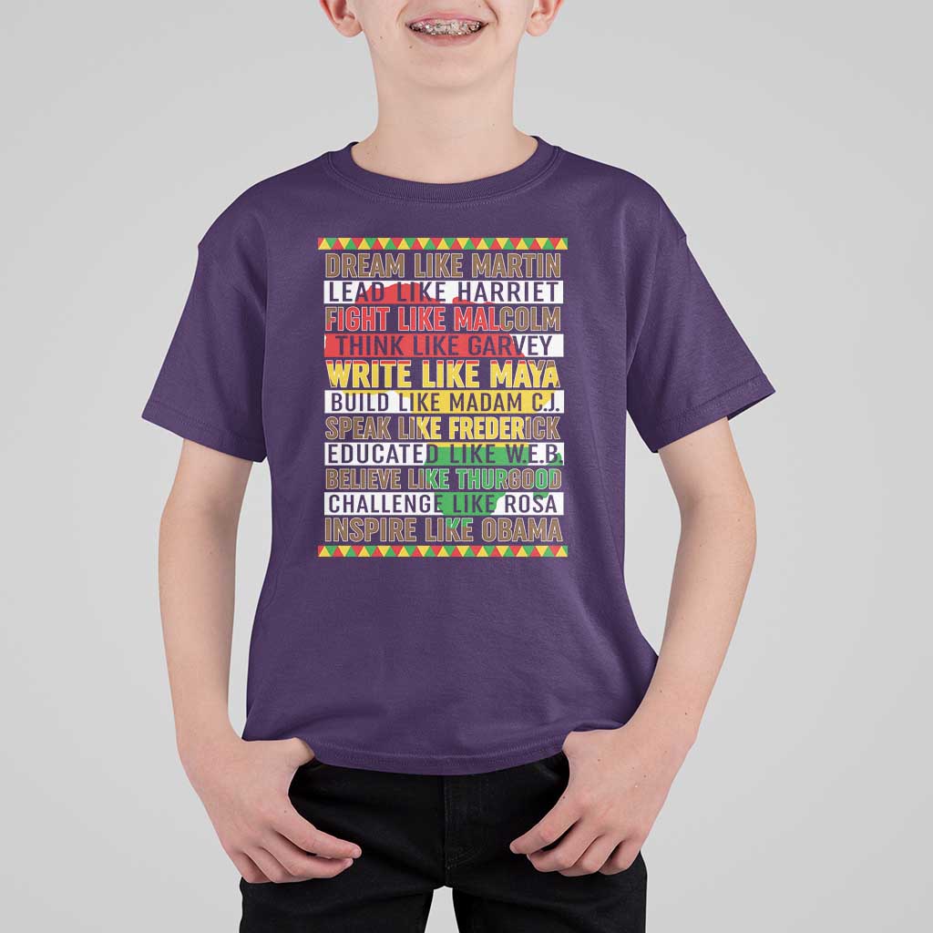 Black History Month T Shirt For Kid Dream Like Martin Lead Like Harriet