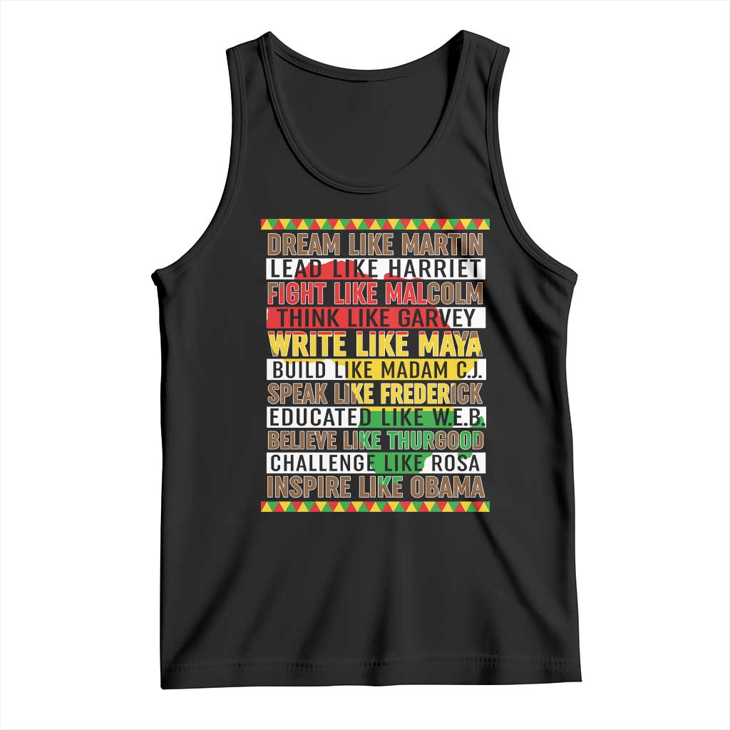 Black History Month Tank Top Dream Like Martin Lead Like Harriet