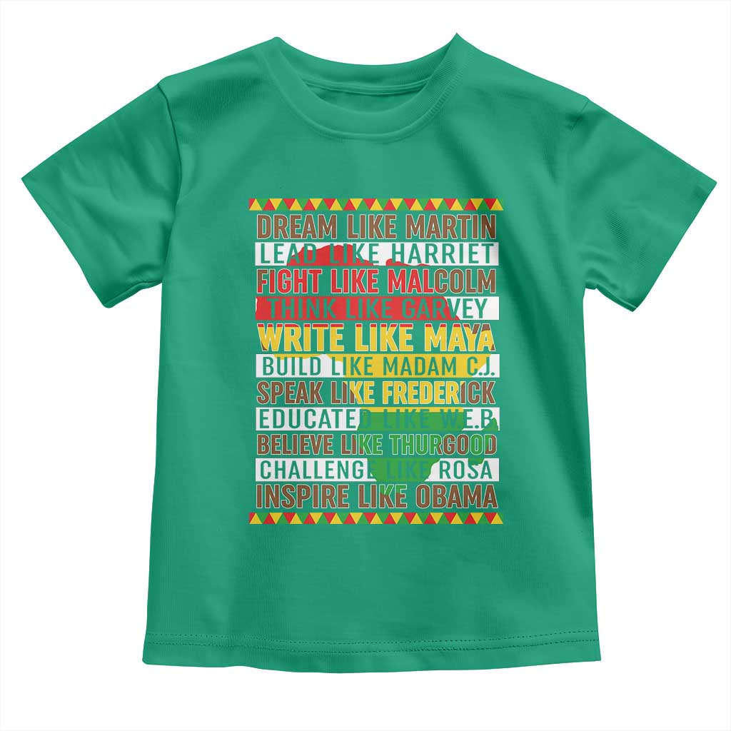 Black History Month Toddler T Shirt Dream Like Martin Lead Like Harriet