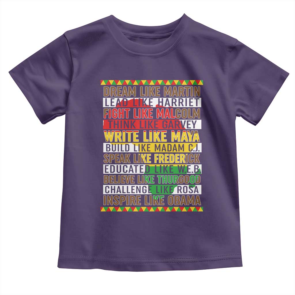 Black History Month Toddler T Shirt Dream Like Martin Lead Like Harriet