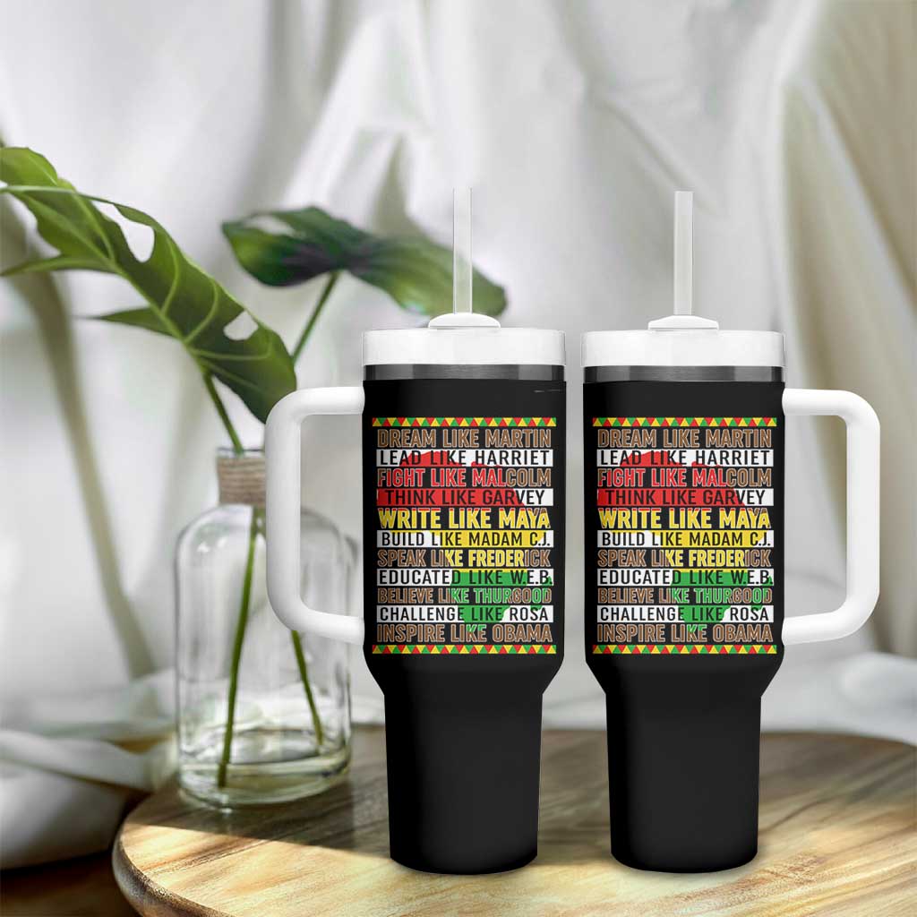 Black History Month Tumbler With Handle Dream Like Martin Lead Like Harriet