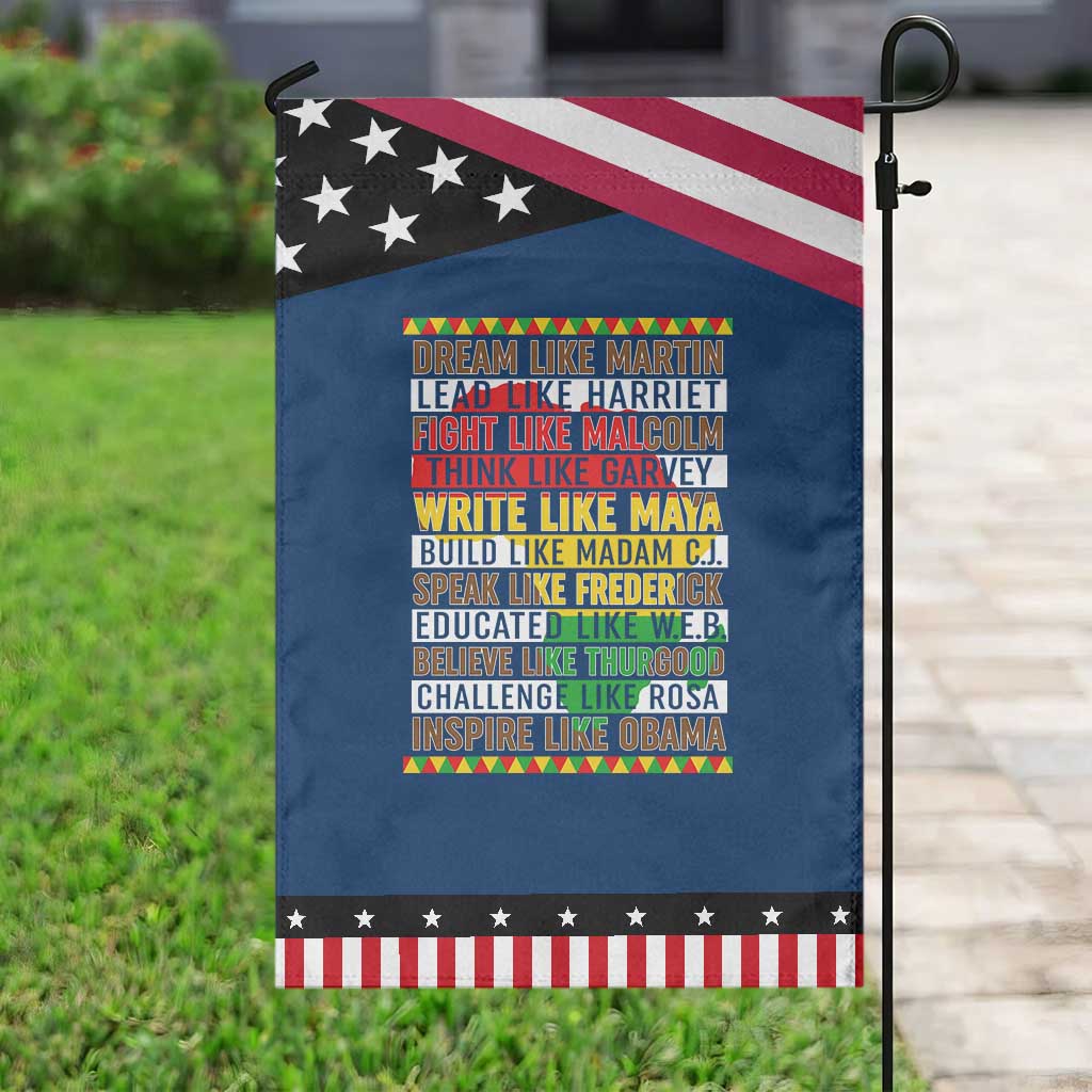Black History Month Garden Flag Dream Like Martin Lead Like Harriet