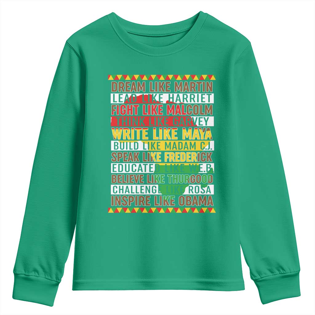 Black History Month Youth Sweatshirt Dream Like Martin Lead Like Harriet