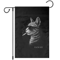 Fck Ice Garden Flag Funny Cat  Smoking Anti ICE Meme
