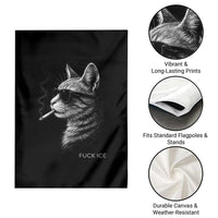 Fck Ice Garden Flag Funny Cat  Smoking Anti ICE Meme