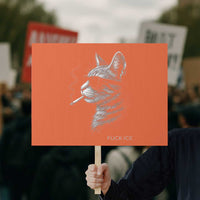 Fck Ice Protest Sign Funny Cat  Smoking Anti ICE Meme