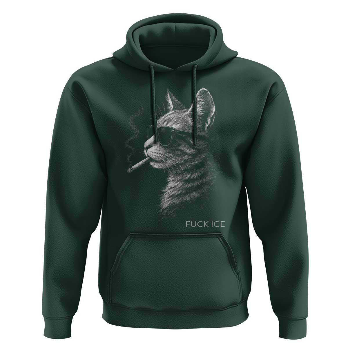Fck Ice Hoodie Funny Cat  Smoking Anti ICE Meme