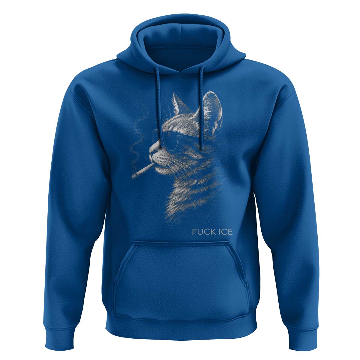 Fck Ice Hoodie Funny Cat  Smoking Anti ICE Meme