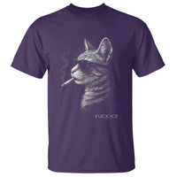 Fck Ice T Shirt Funny Cat  Smoking Anti ICE Meme