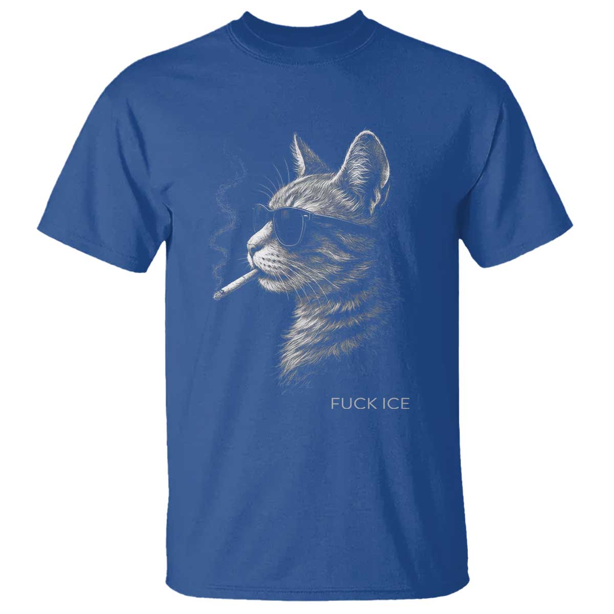 Fck Ice T Shirt Funny Cat  Smoking Anti ICE Meme