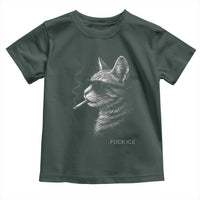 Fck Ice Toddler T Shirt Funny Cat  Smoking Anti ICE Meme