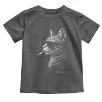 Fck Ice Toddler T Shirt Funny Cat  Smoking Anti ICE Meme