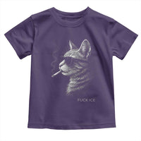 Fck Ice Toddler T Shirt Funny Cat  Smoking Anti ICE Meme
