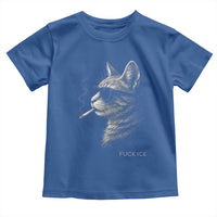 Fck Ice Toddler T Shirt Funny Cat  Smoking Anti ICE Meme