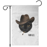 Funny Cowboy Cat Smoking Anti ICE Protest Meme Garden Flag