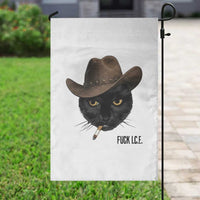 Funny Cowboy Cat Smoking Anti ICE Protest Meme Garden Flag