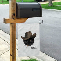 Funny Cowboy Cat Smoking Anti ICE Protest Meme Garden Flag