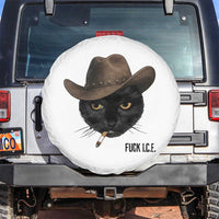 Funny Cowboy Cat Smoking Anti ICE Protest Meme Spare Tire Cover