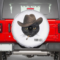 Funny Cowboy Cat Smoking Anti ICE Protest Meme Spare Tire Cover