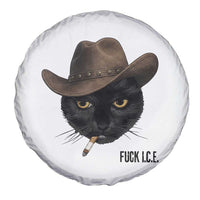 Funny Cowboy Cat Smoking Anti ICE Protest Meme Spare Tire Cover
