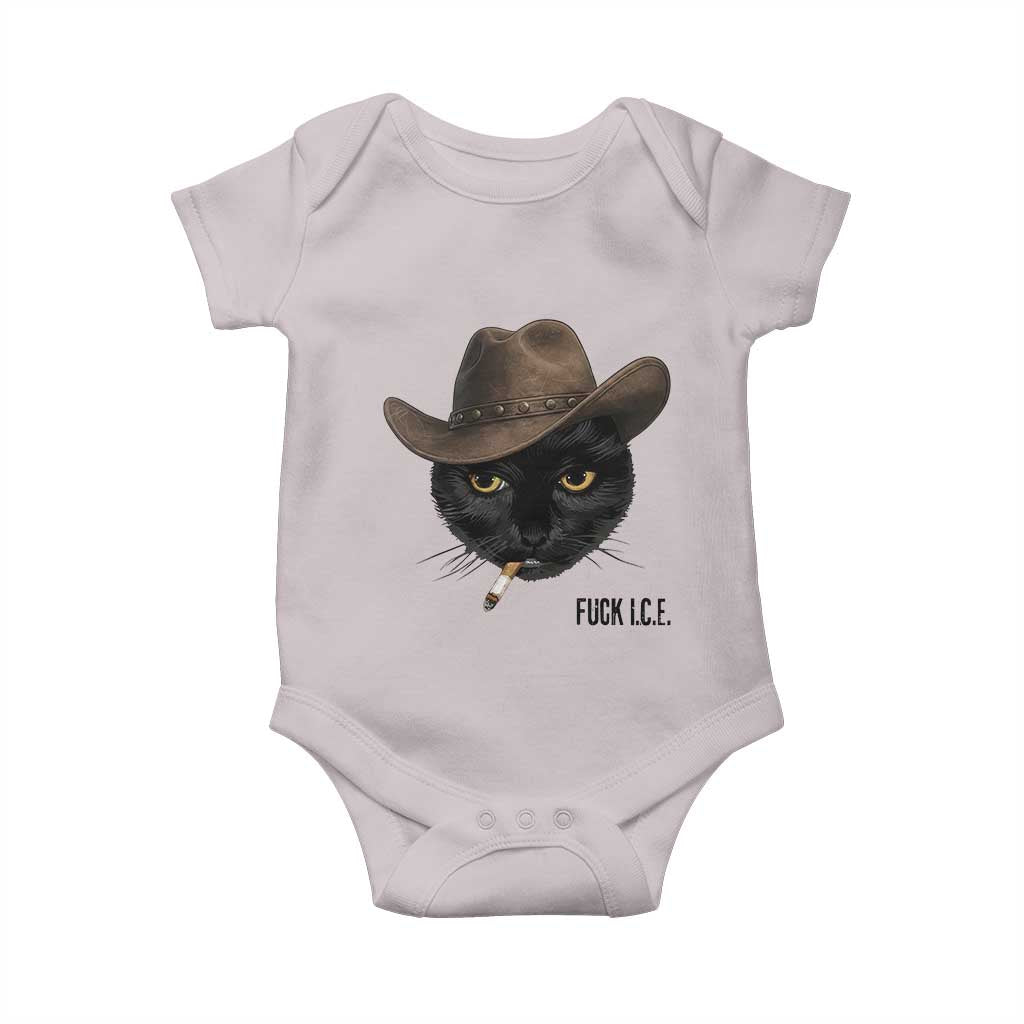 Funny Cowboy Cat Smoking Anti ICE Protest Meme Baby Onesie