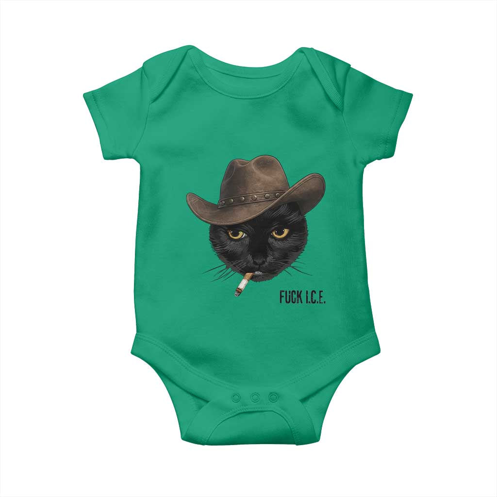 Funny Cowboy Cat Smoking Anti ICE Protest Meme Baby Onesie