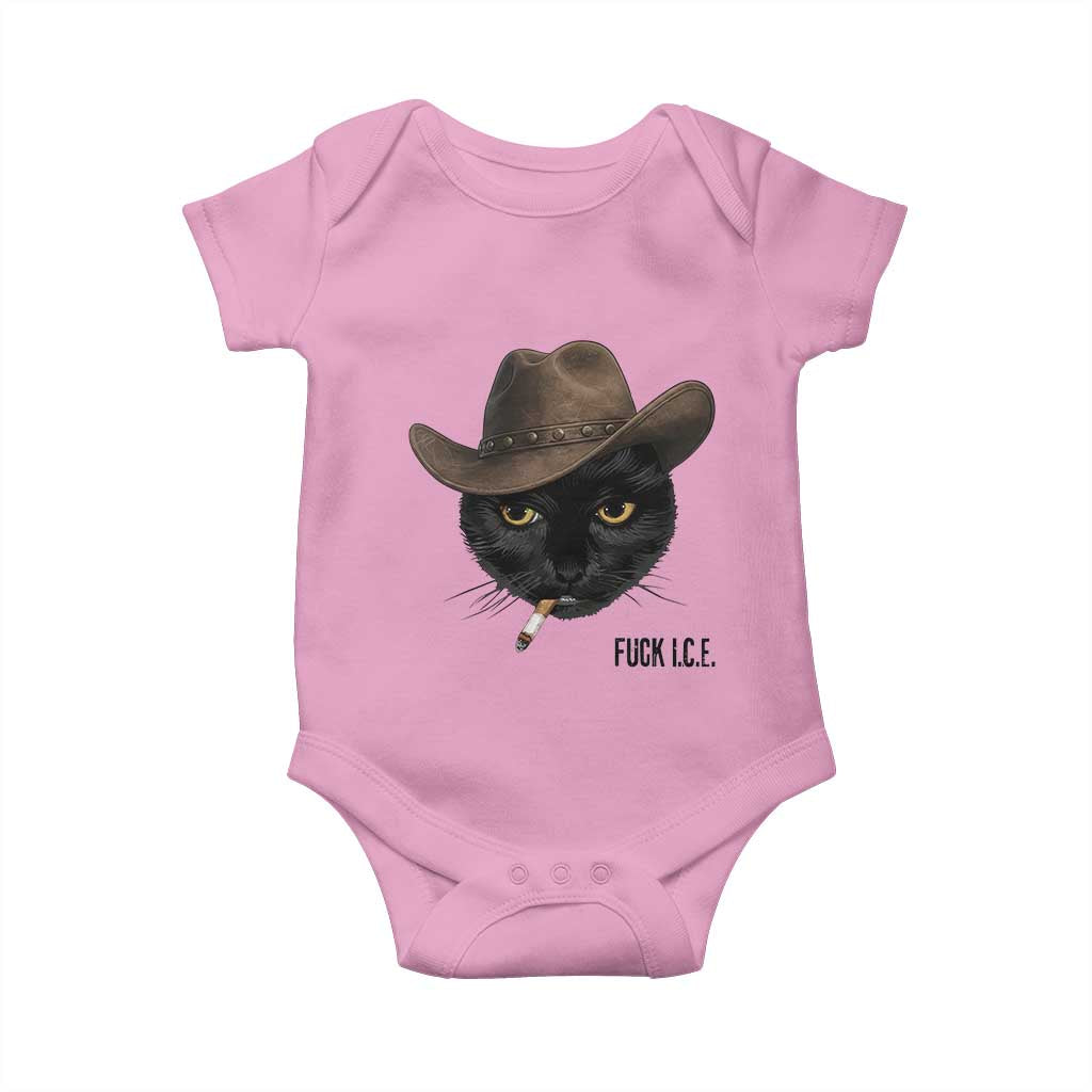 Funny Cowboy Cat Smoking Anti ICE Protest Meme Baby Onesie