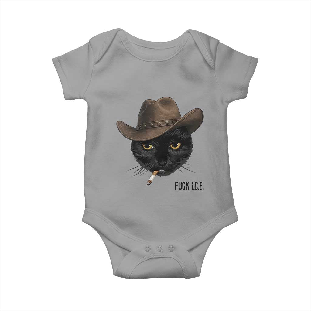 Funny Cowboy Cat Smoking Anti ICE Protest Meme Baby Onesie