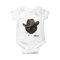 Funny Cowboy Cat Smoking Anti ICE Protest Meme Baby Onesie