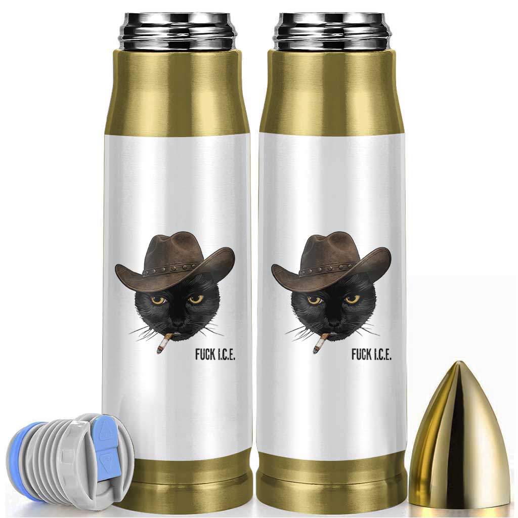 Funny Cowboy Cat Smoking Anti ICE Protest Meme Bullet Tumbler