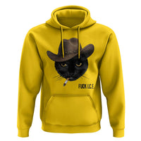 Funny Cowboy Cat Smoking Anti ICE Protest Meme Hoodie