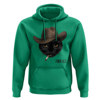 Funny Cowboy Cat Smoking Anti ICE Protest Meme Hoodie