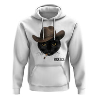 Funny Cowboy Cat Smoking Anti ICE Protest Meme Hoodie