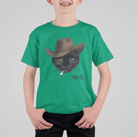 Funny Cowboy Cat Smoking Anti ICE Protest Meme T Shirt For Kid
