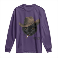 Funny Cowboy Cat Smoking Anti ICE Protest Meme Long Sleeve Shirt