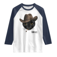 Funny Cowboy Cat Smoking Anti ICE Protest Meme Raglan Shirt