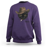 Funny Cowboy Cat Smoking Anti ICE Protest Meme Sweatshirt